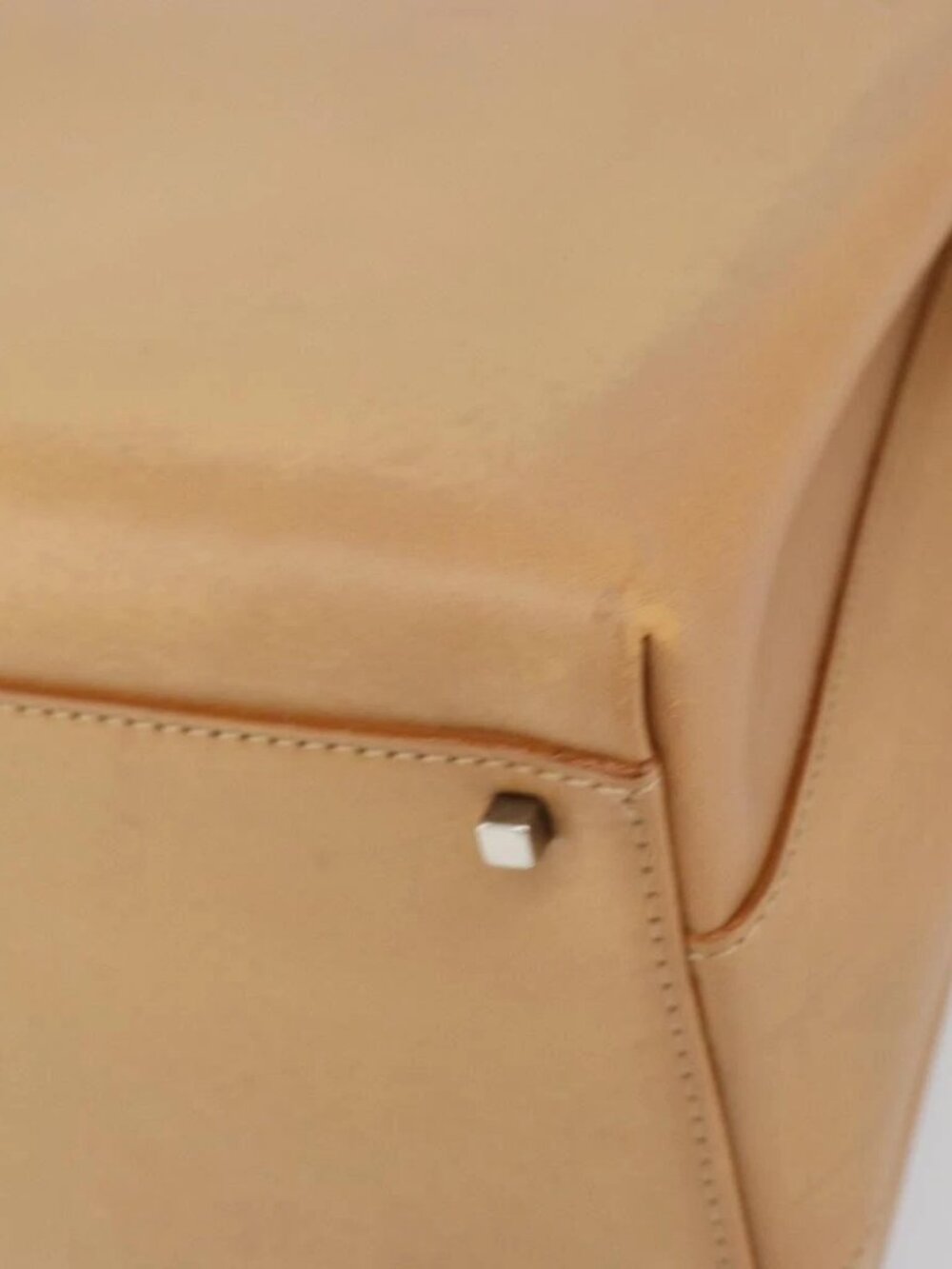 Salvatore Ferragamo Gancini Tote Bag Leather Beige Gold Auth 160685 - Picture 11 of 16